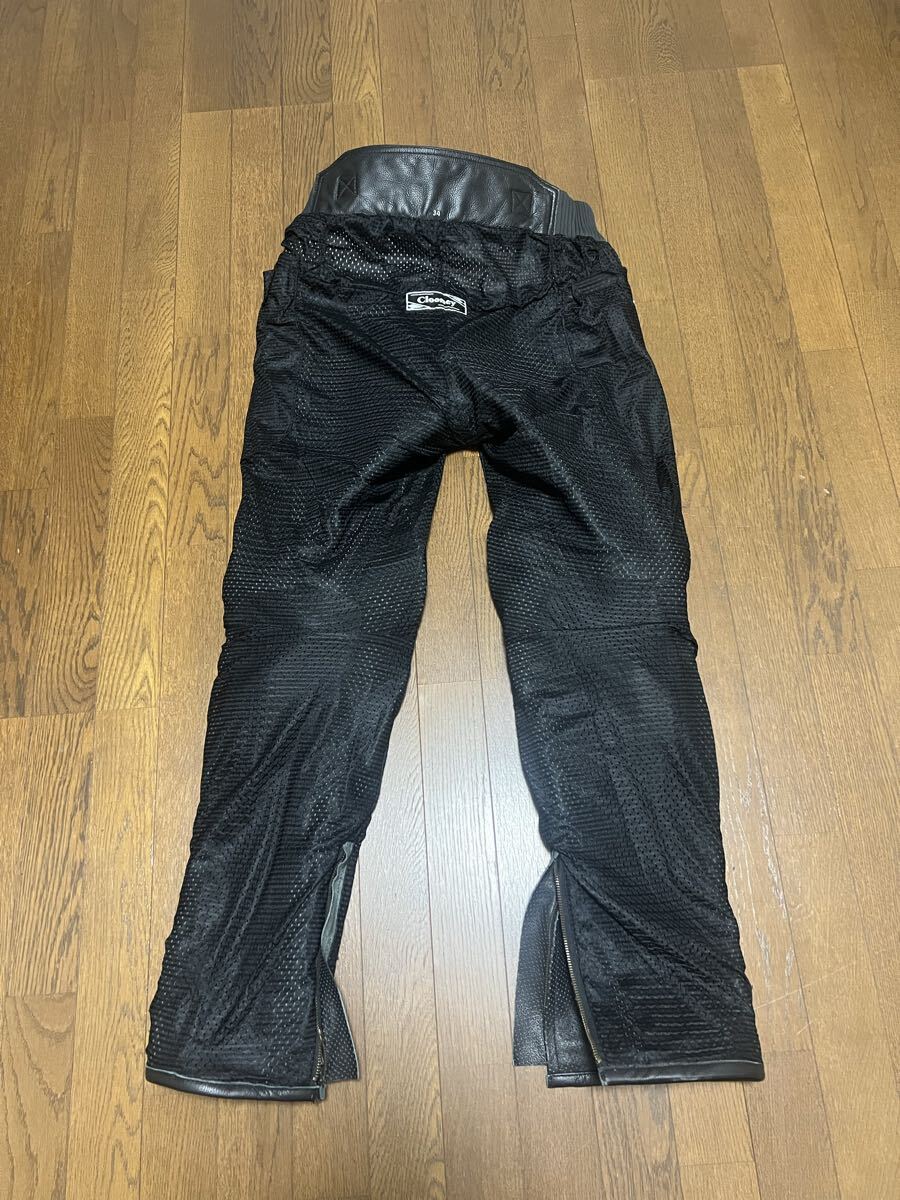 Clooney クルーニー 34インチ パンチングレザーパンツ ブーツアウト 膝プロテクター内蔵 バンクセンサー付き_画像6