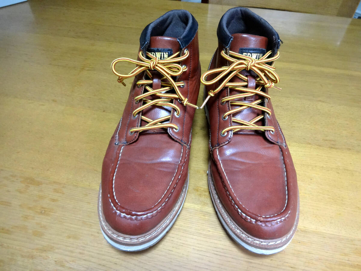EDWIエドウイン 9807ワークブーツ ブラウン USED _画像1