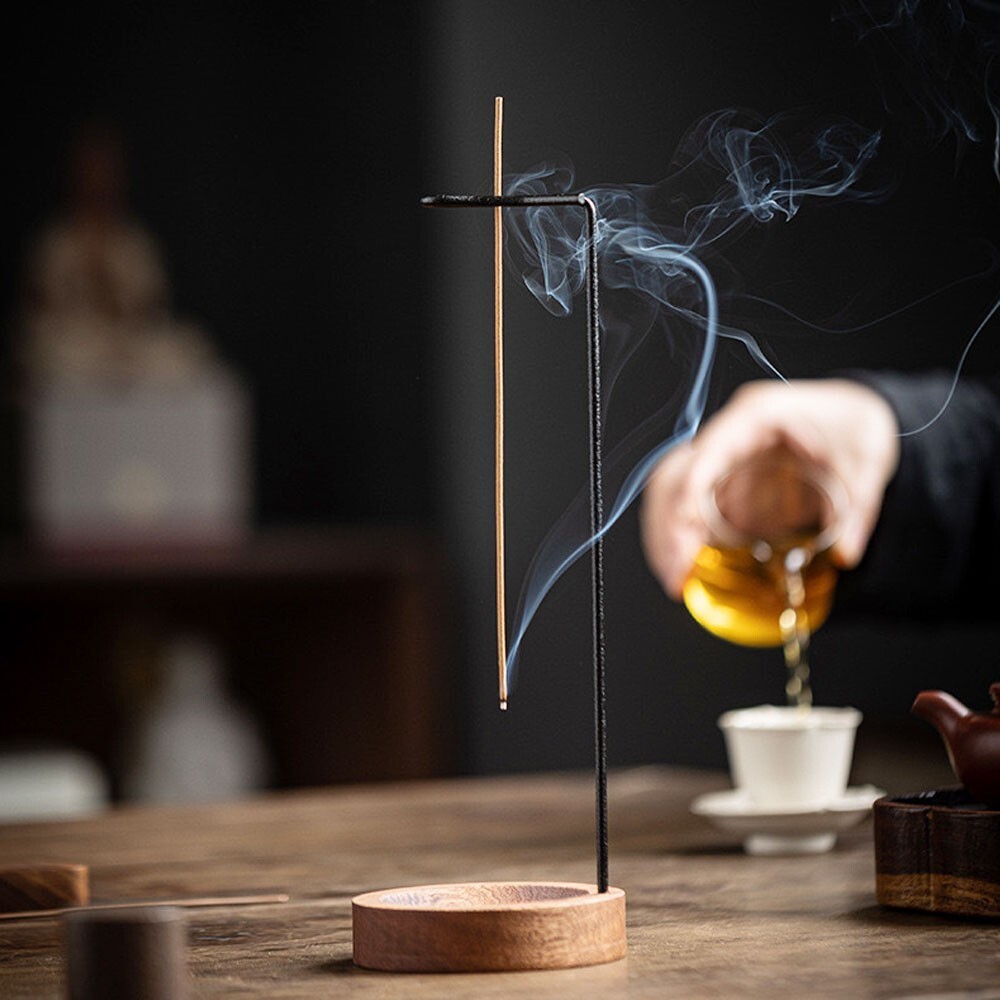 送料無料 お香立て 線香立て 香炉 インセンスホルダー アポテーケ対応 吊り下げ式 ハンギング モダン 木皿 お香たて インテリア (5)_画像1