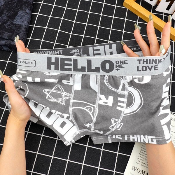 送料無料 ボクサーパンツ メンズ ボクサーブリーフ 下着 ローライズ おしゃれ お洒落 綿 コットン ロゴ 4枚セット (7)_画像7