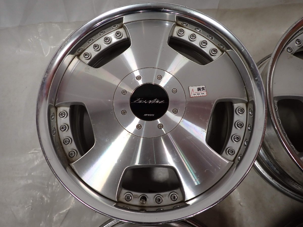 4本 会社宛 送料無料 18×7.5J WORK ユーロライン アルミ 4穴 5穴 PCD 114.3mm +45 ハブ径73mm アルファード ヴェルファイア 特価 NO,F9100_画像2
