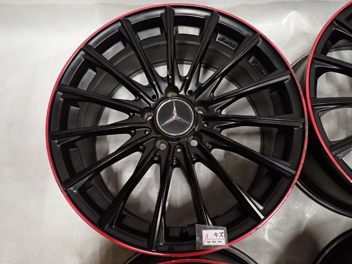 4本SET 会社宛 送料無料 18×8J ユーロテック ステージ TW15 アルミ 5穴 PCD 112mm +48 ハブ径66.5mm ベンツ CLA 店頭交換OK 特価 NO,F9089_画像2