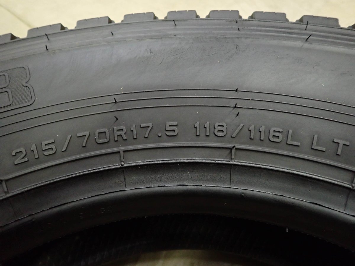 冬 2本SET 会社宛 送料無料 215/70R17.5 118/116 LT ダンロップ WINTER MAXX LT03 2023年製 地山 深溝 8分山 トラック コースター NO,F9151_画像4