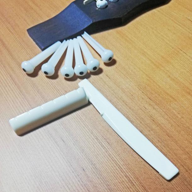 ギター ブリッジピン ナットサドル セット ABS製 弦高調整 アコースティックギター用 取替部品_画像5