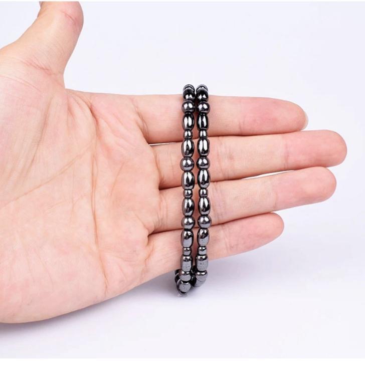 磁気アンクレット 2本セット 黒胆石 磁気 天然磁石_画像1