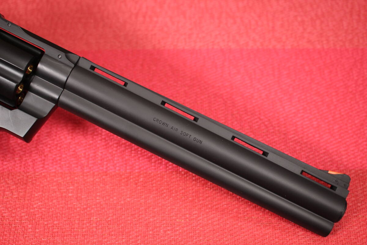 クラウンモデル 薬莢型メタルカートリッジ6発 コルト パイソン 8インチ ハンター マットブラック エアリボルバー エアガン エアコキ_画像7