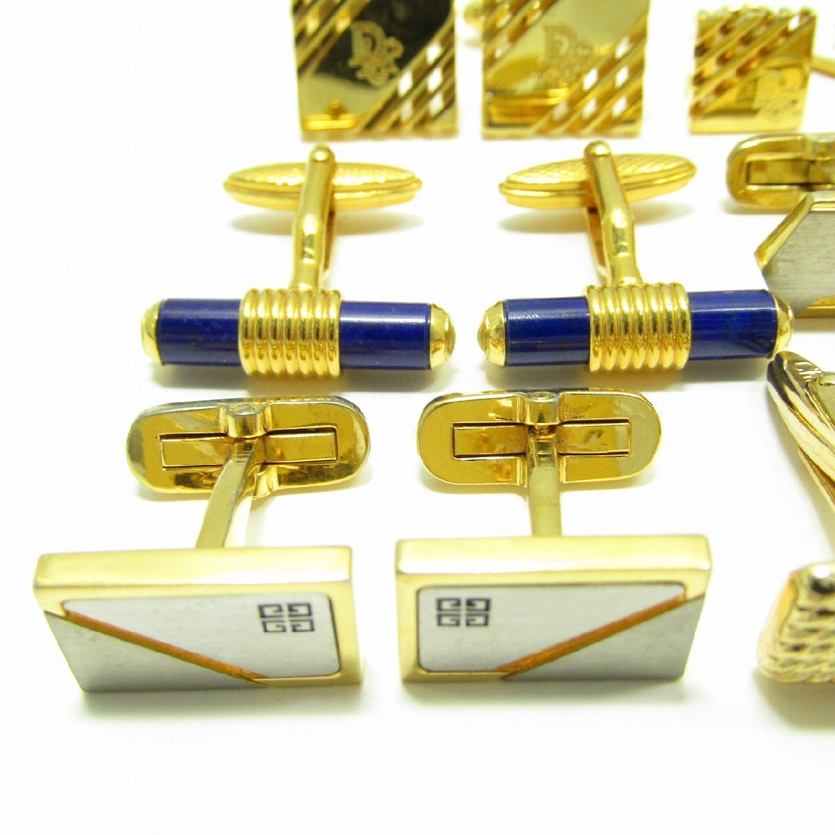 1円スタート お得なまとめ売り ディオール ダンヒル ジバンシー カフス タイピン セット ゴールドカラー メンズ ビジネス_画像3