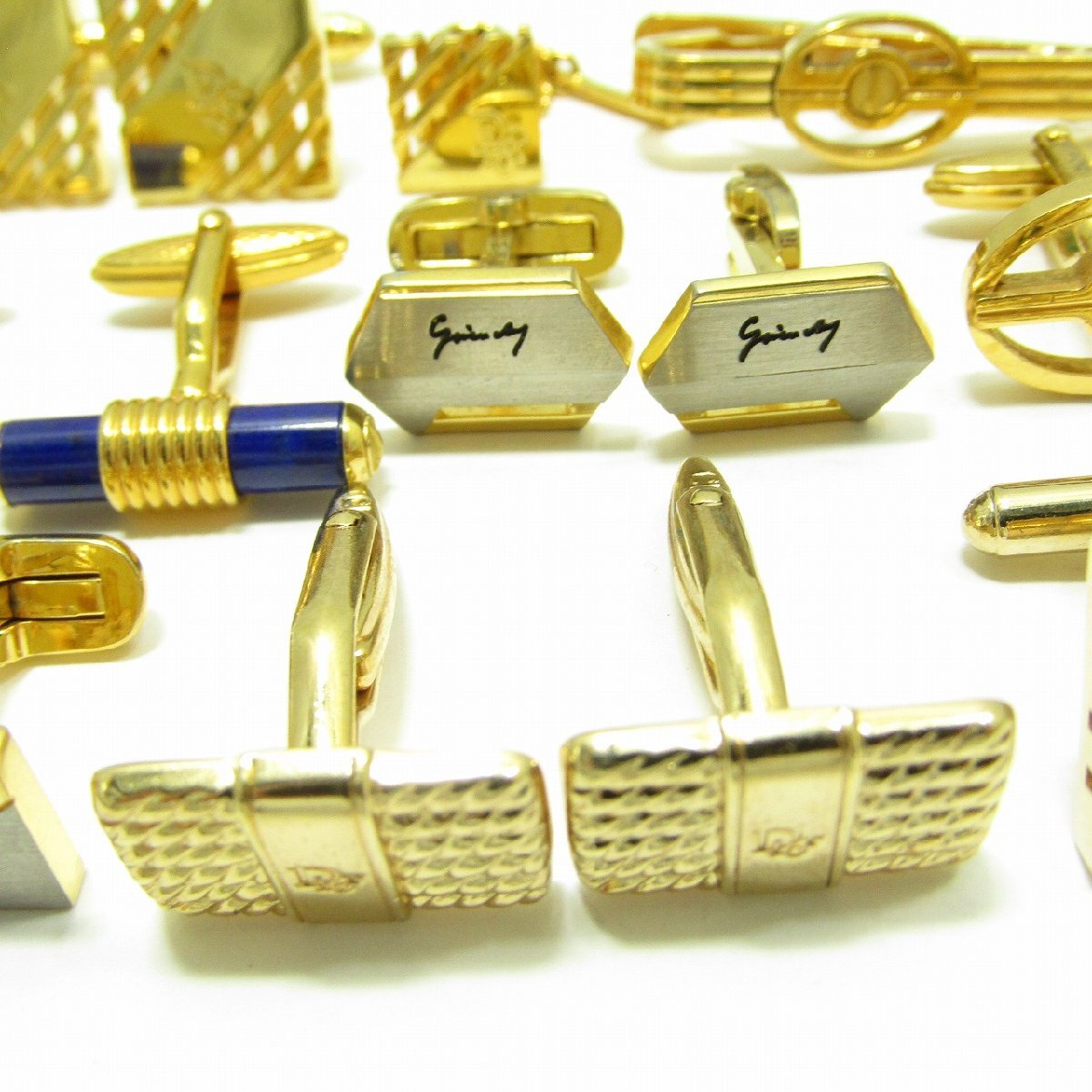 1円スタート お得なまとめ売り ディオール ダンヒル ジバンシー カフス タイピン セット ゴールドカラー メンズ ビジネス_画像4