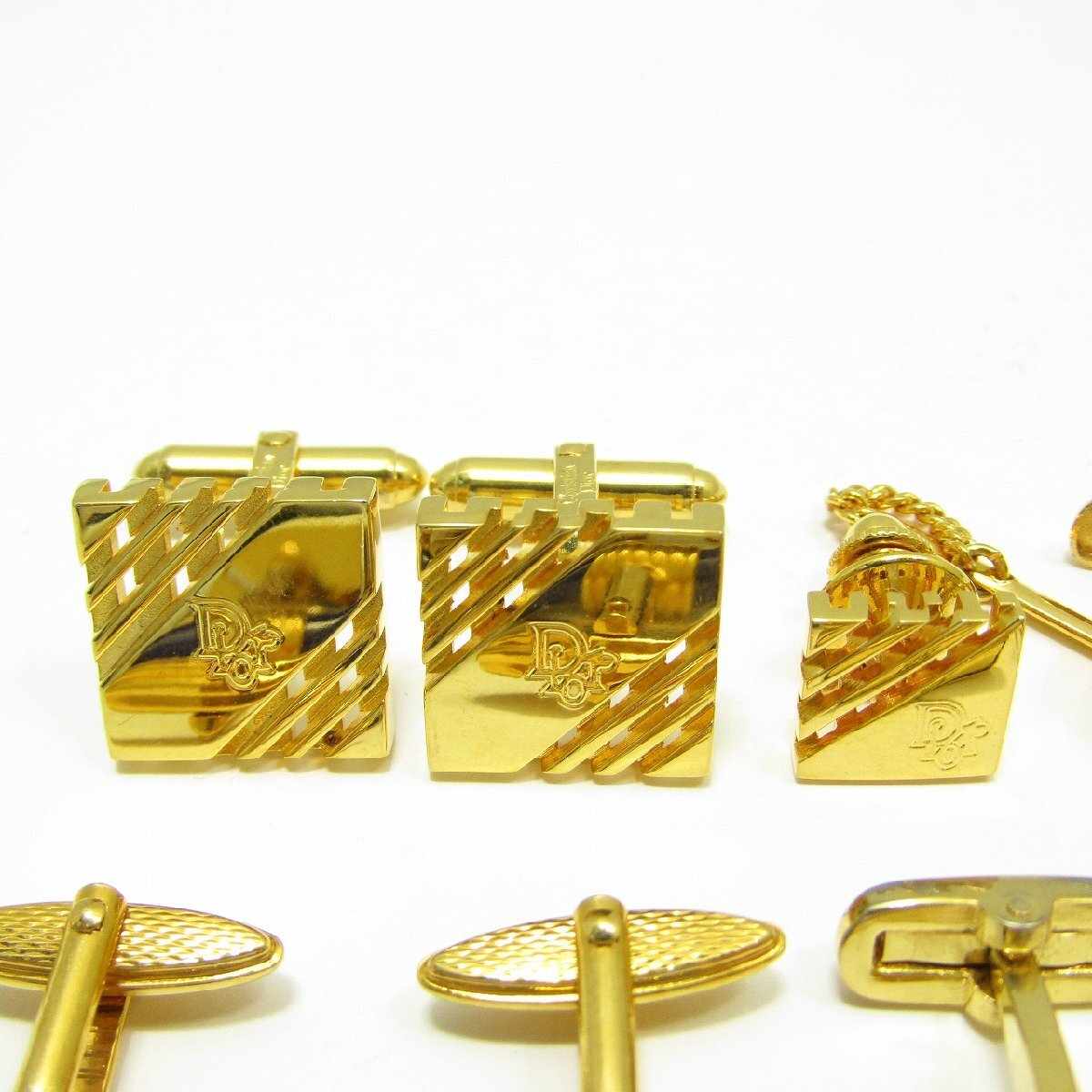 1円スタート お得なまとめ売り ディオール ダンヒル ジバンシー カフス タイピン セット ゴールドカラー メンズ ビジネス_画像6