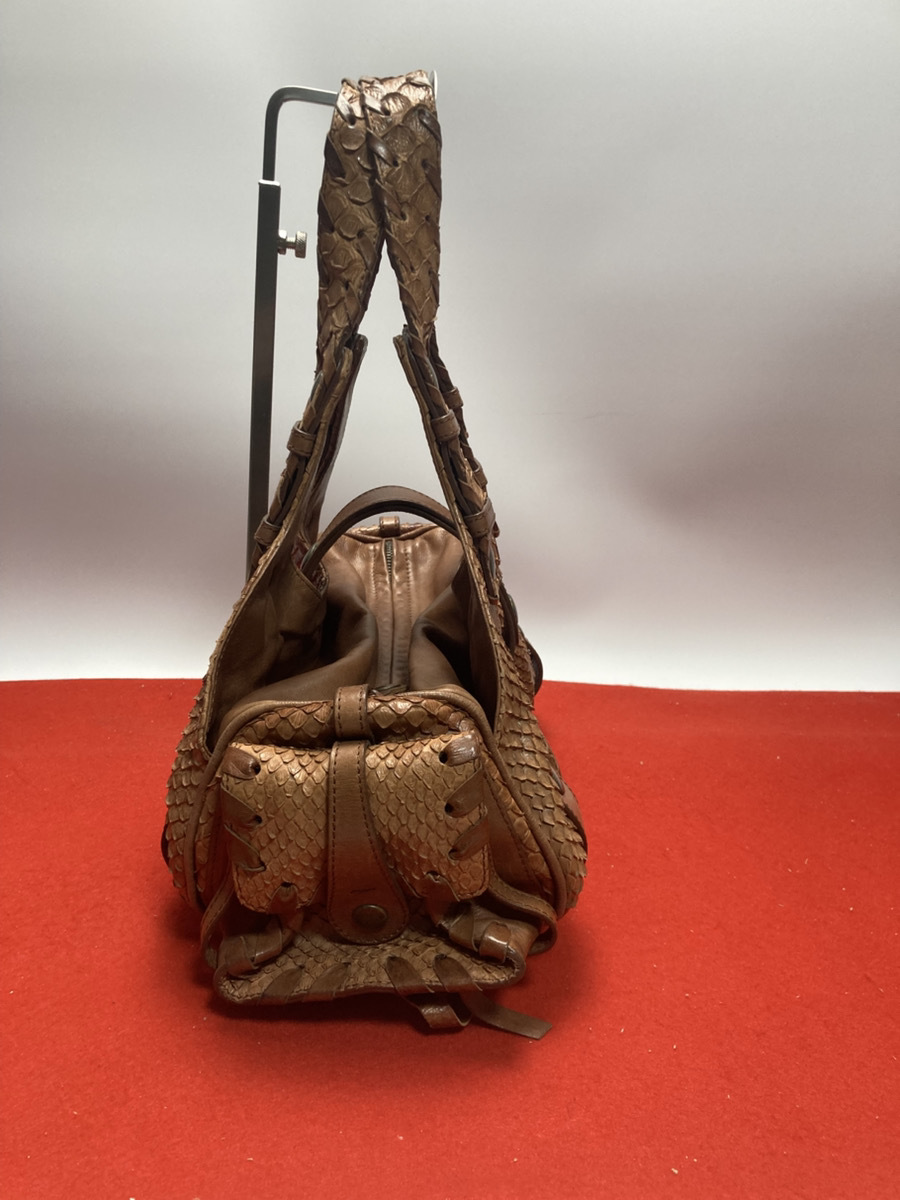 Chloe シルベラード クロエ クロコレザー クロコ革 ショルダーバッグ ブラウン 茶色_画像3