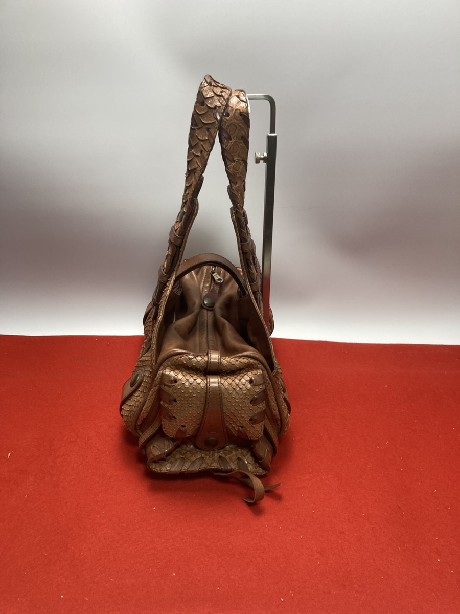 Chloe シルベラード クロエ クロコレザー クロコ革 ショルダーバッグ ブラウン 茶色_画像4