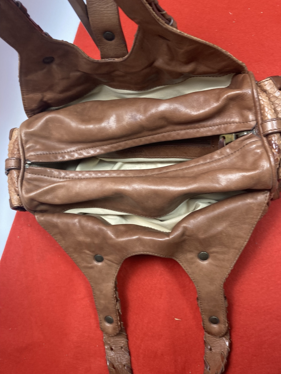 Chloe シルベラード クロエ クロコレザー クロコ革 ショルダーバッグ ブラウン 茶色_画像6