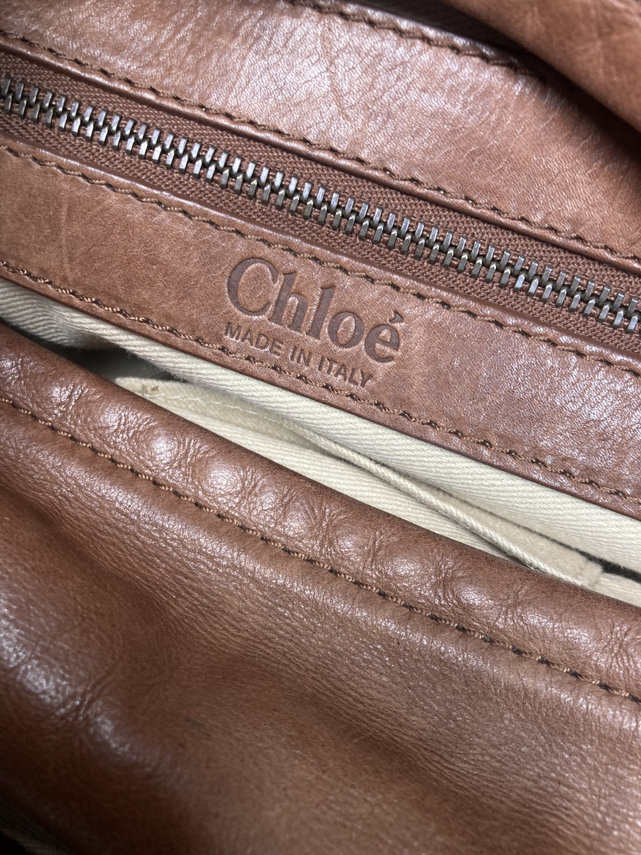 Chloe シルベラード クロエ クロコレザー クロコ革 ショルダーバッグ ブラウン 茶色_画像7