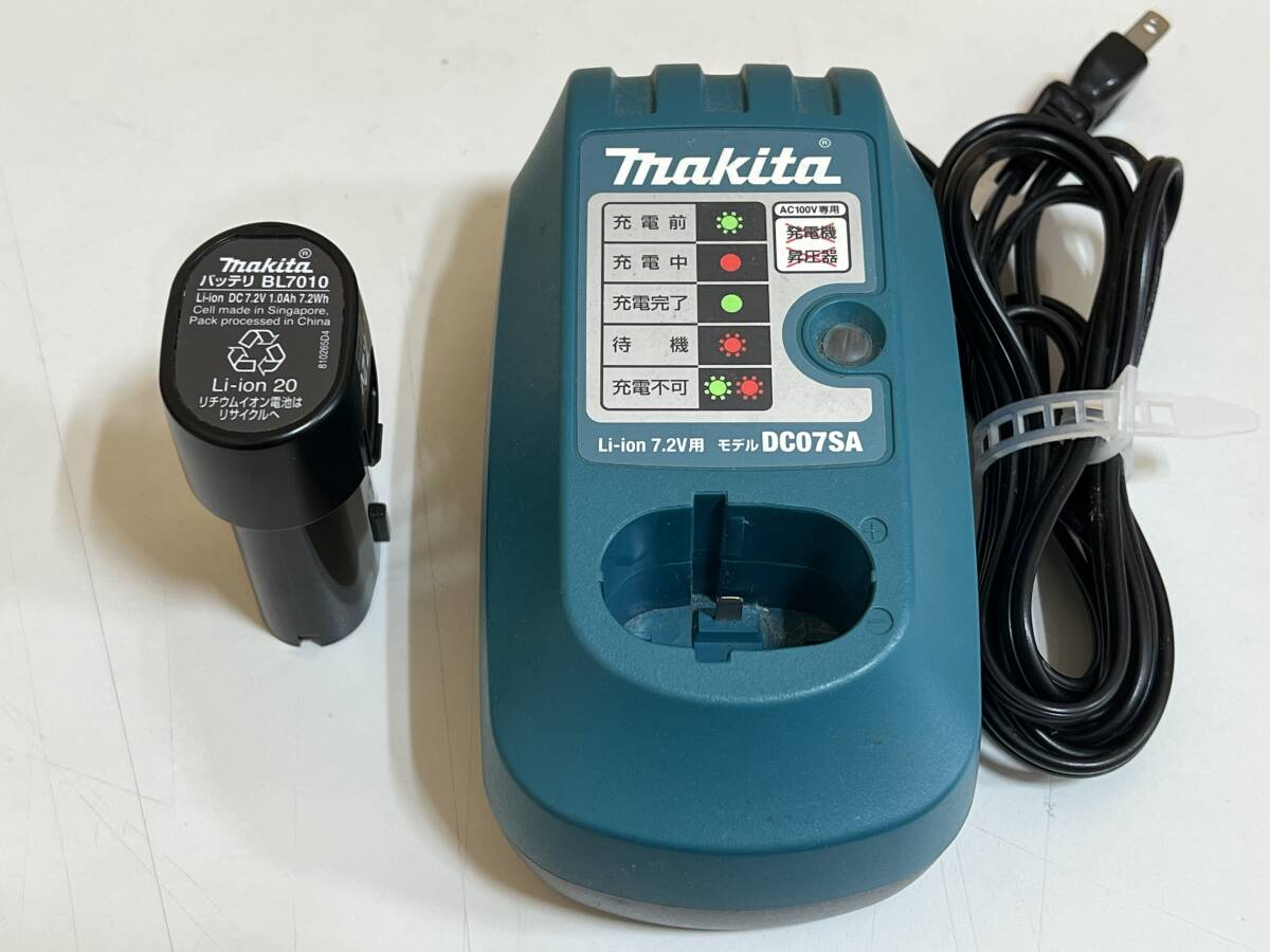 ☆【動作確認済】 マキタ makita バッテリー BL7010 7.2V 1.0Ah ＋ 充電器 DC07SA 管BARR_画像1