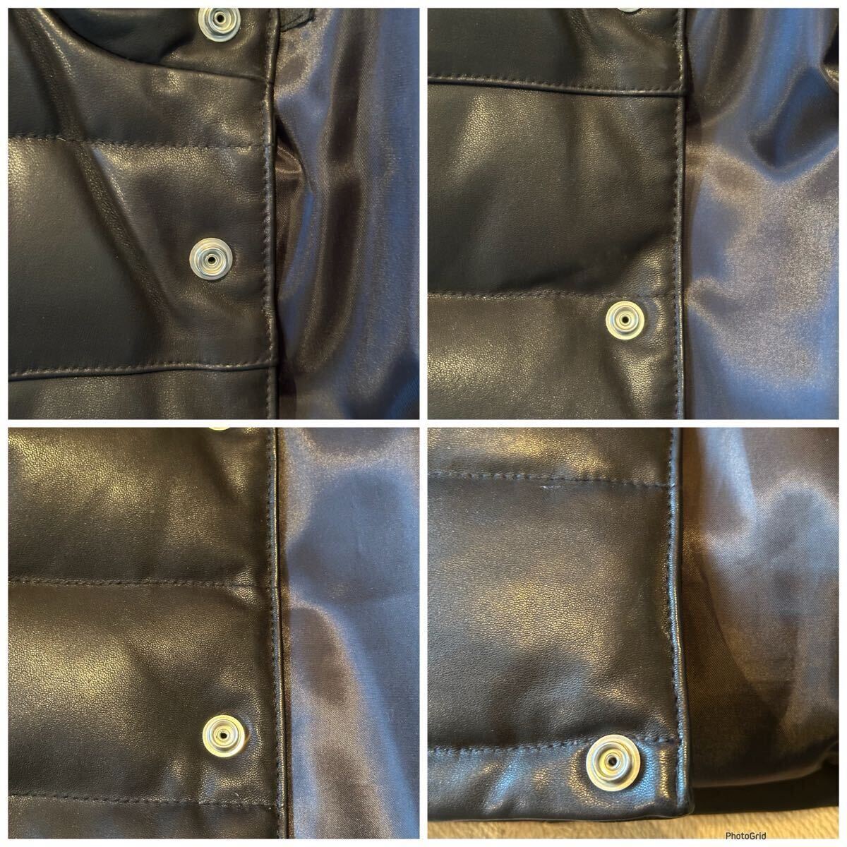 美品 schott ショット レザー ダウンジャケット Lサイズ ブラック3161049 レザーダウン 本革 リアルレザー SchottN.Y.C 上野商会_画像7