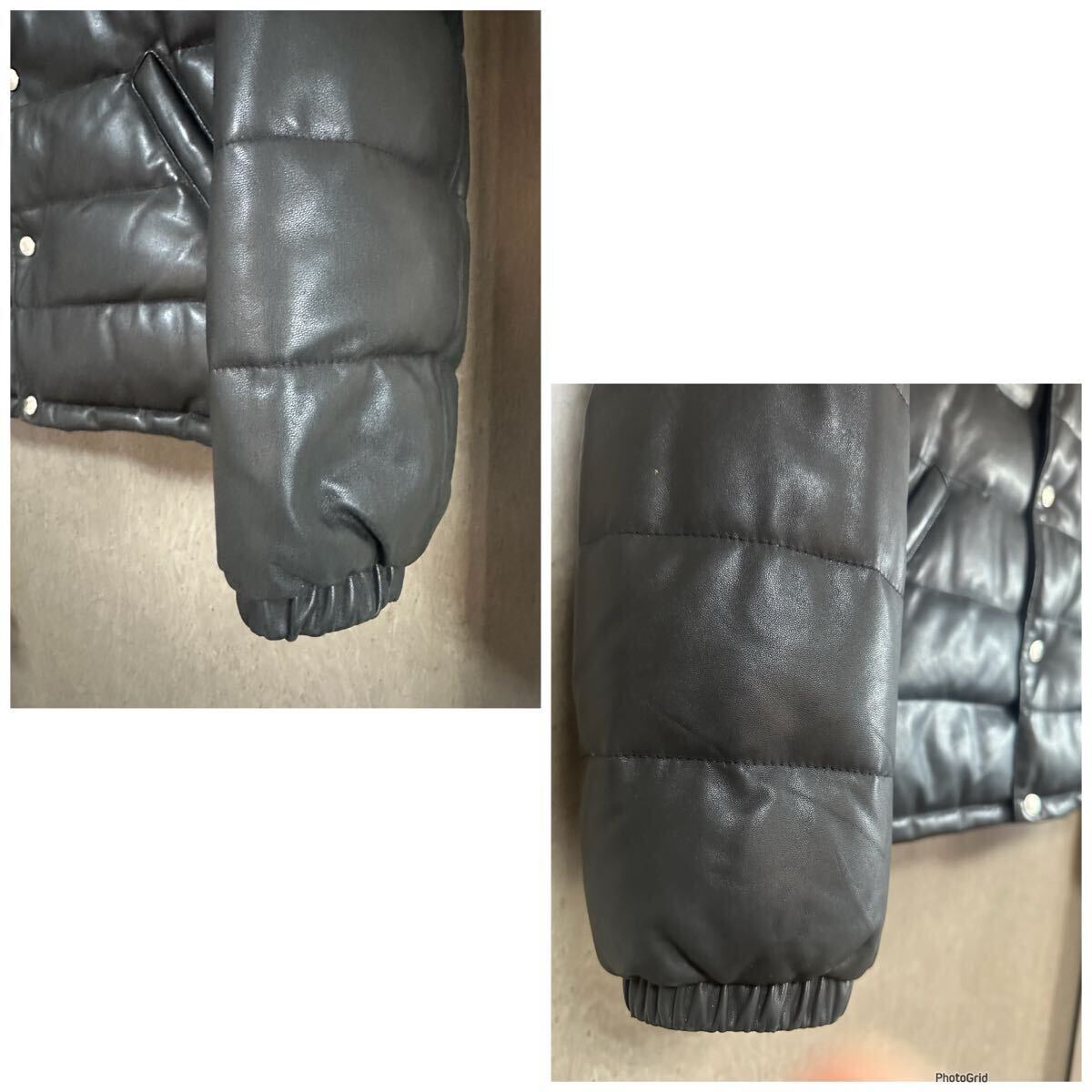 美品 schott ショット レザー ダウンジャケット Lサイズ ブラック3161049 レザーダウン 本革 リアルレザー SchottN.Y.C 上野商会_画像8