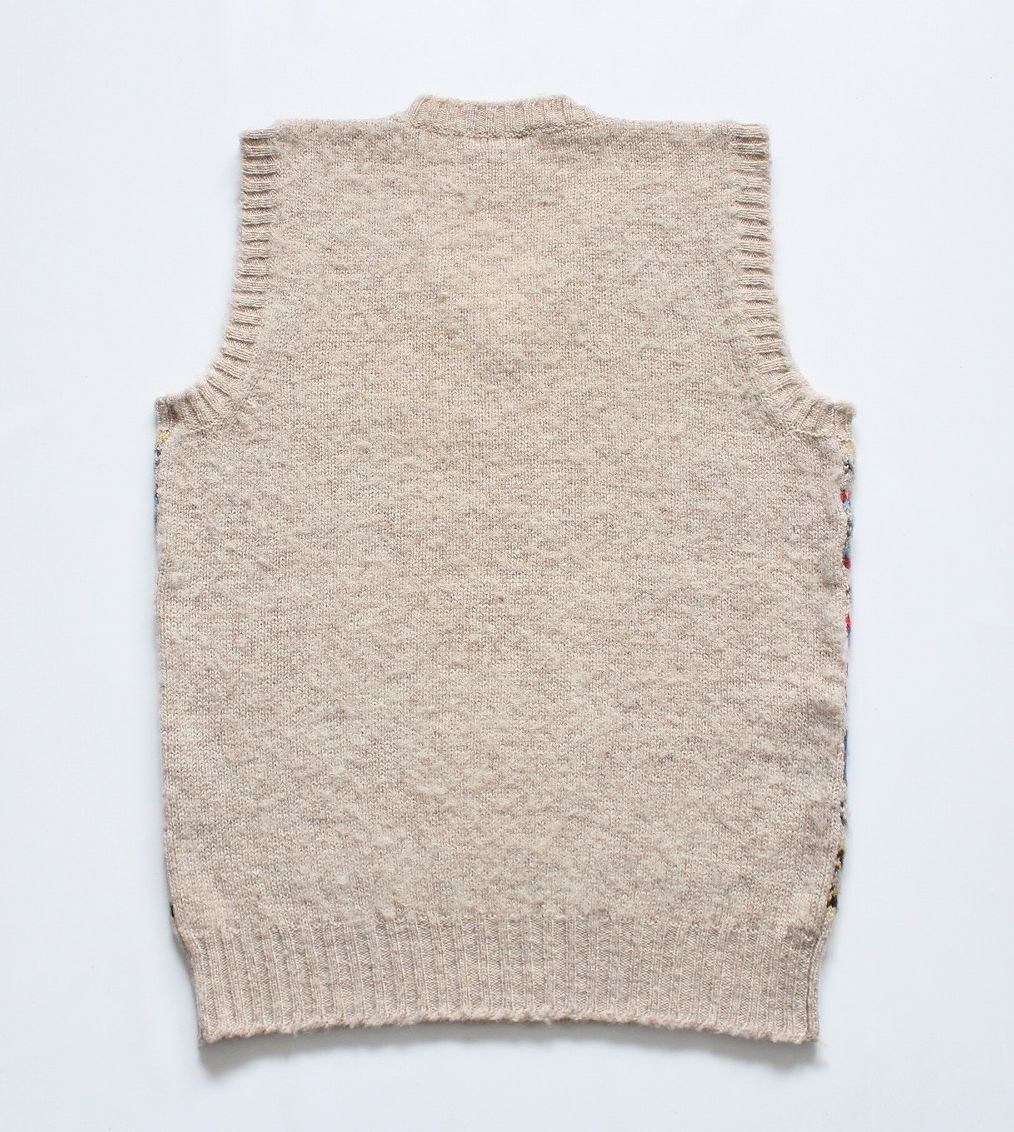 【 Jamieson's ジャミーソンズ 】SHIPS別注 フェアアイル Vネック シャギー ウールニット ベスト 起毛加工 スコットランド製 XS相当_画像10