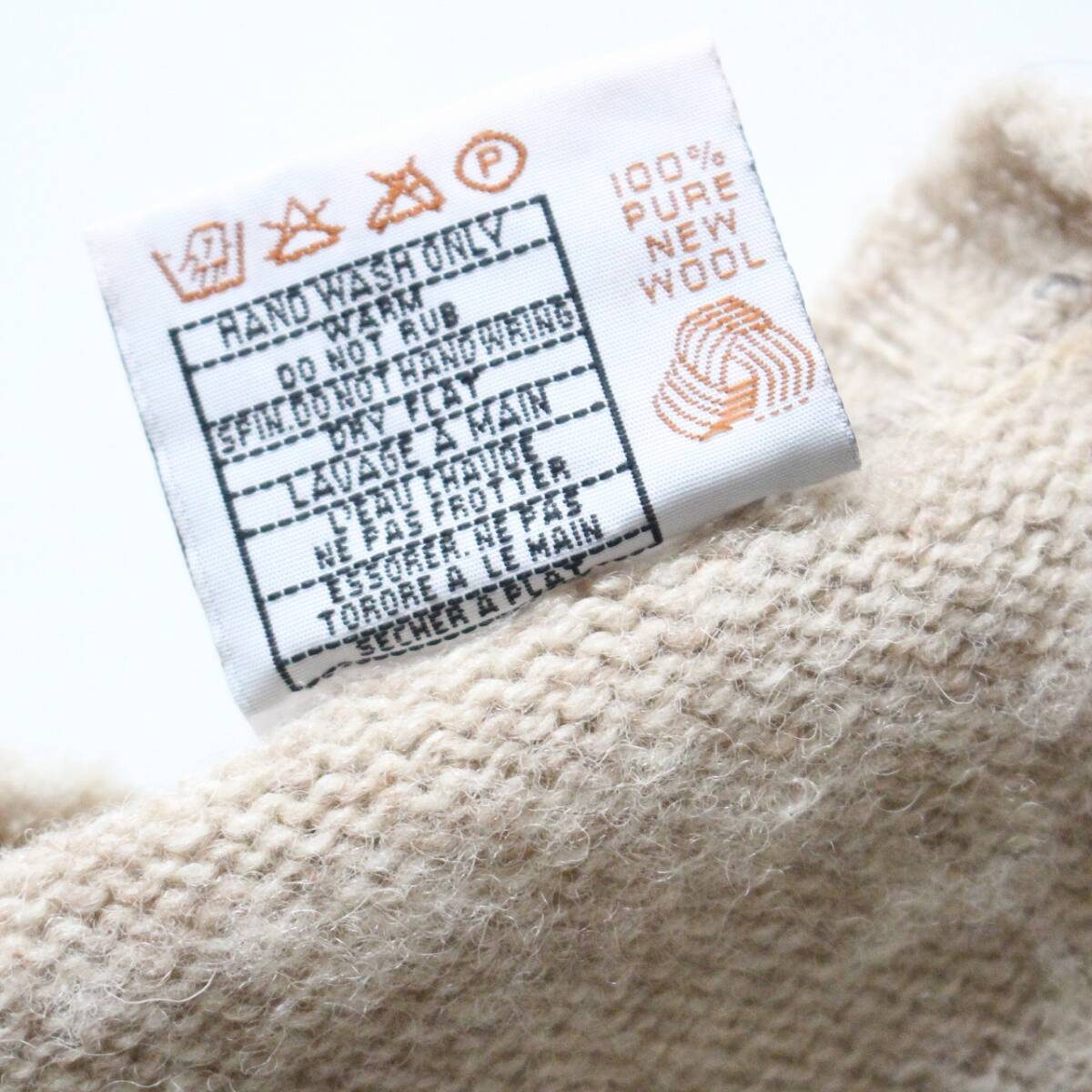 【 Jamieson's ジャミーソンズ 】SHIPS別注 フェアアイル Vネック シャギー ウールニット ベスト 起毛加工 スコットランド製 XS相当_画像8