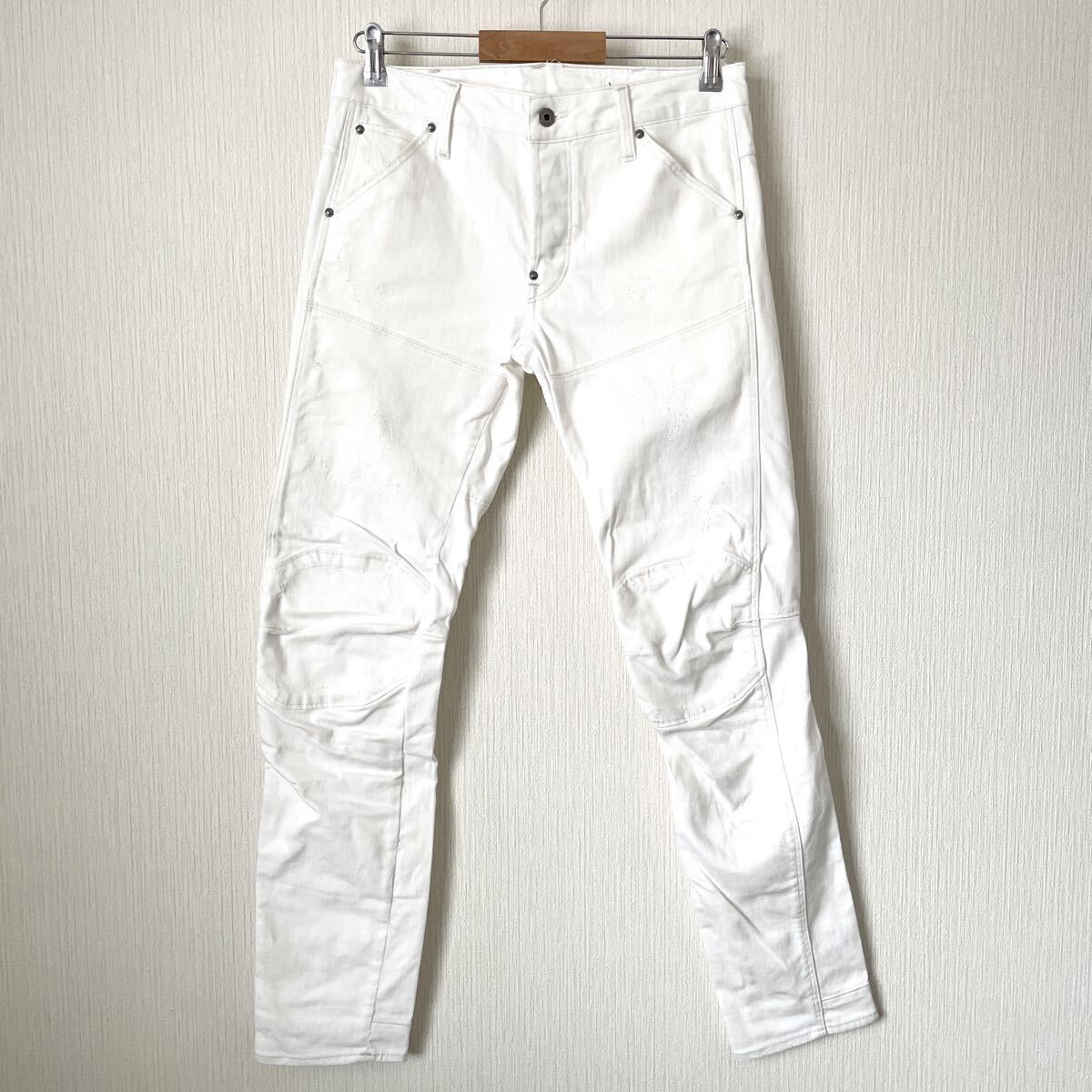 【G-STAR RAW】ジースターロゥ ホワイトジーンズ デニム 立体裁断 W29L32 カジュアル ロック 匿名配送 メンズ 5620 3D SLIM スリム_画像2