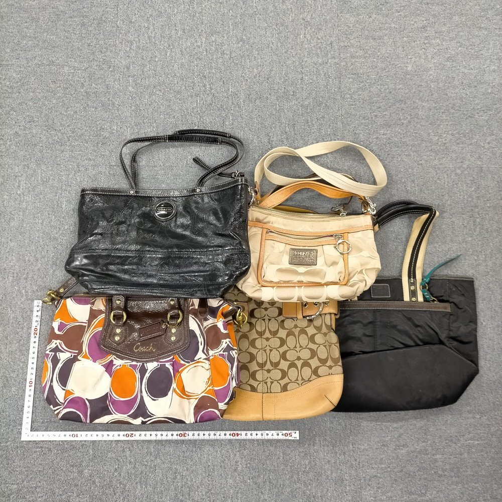COACH コーチ バッグ 5点セット トート ショルダー ハンドバッグ ベージュ ブラック マルチカラー 3608340_画像1