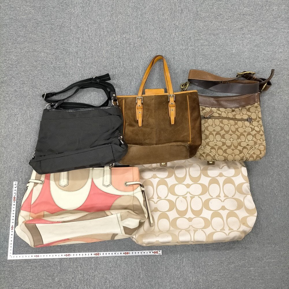 COACH コーチ バッグ 5点セット トート ショルダー ハンドバッグ スエード シグネチャー 3608341_画像2