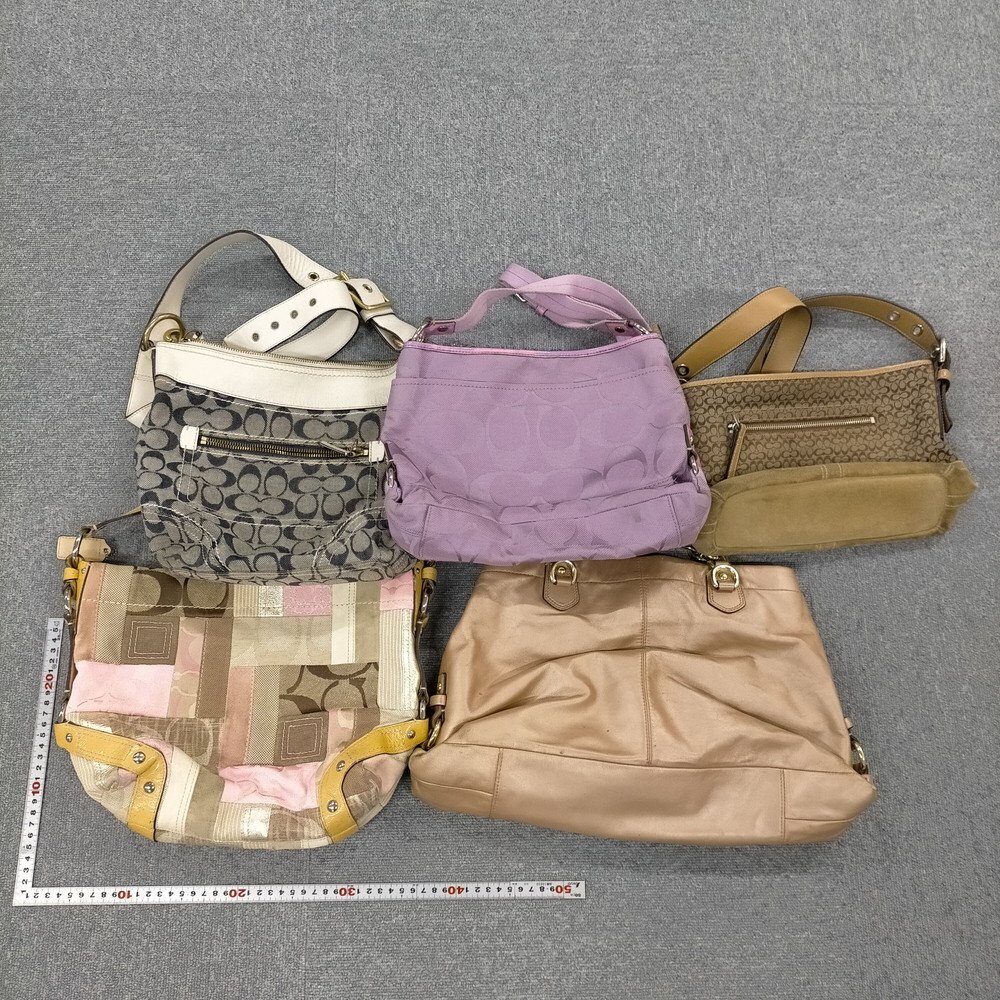COACH コーチ バッグ 5点セット ショルダー トート ハンド ピンク ベージュ系 3608347_画像2