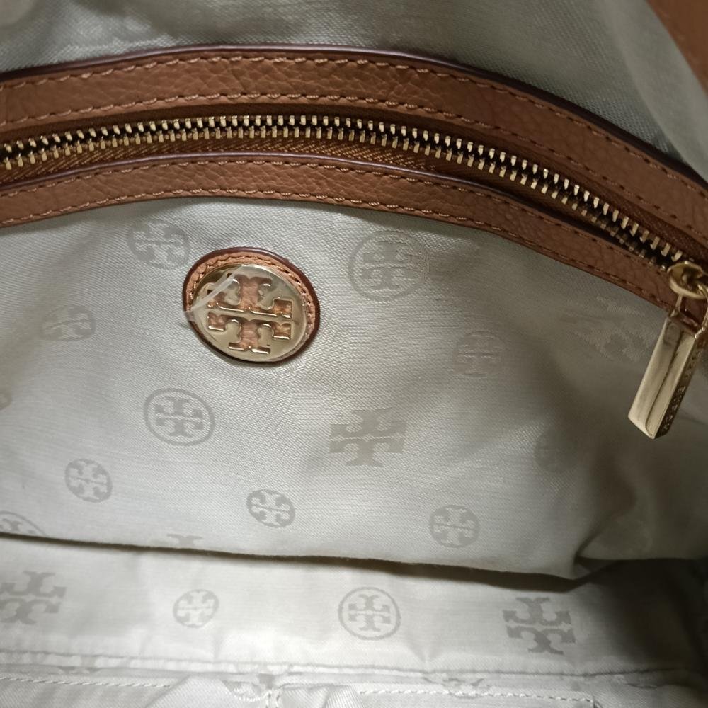 TORY BURCH トリーバーチ キャメル レザー ロゴ トートバッグ 3359425_画像3