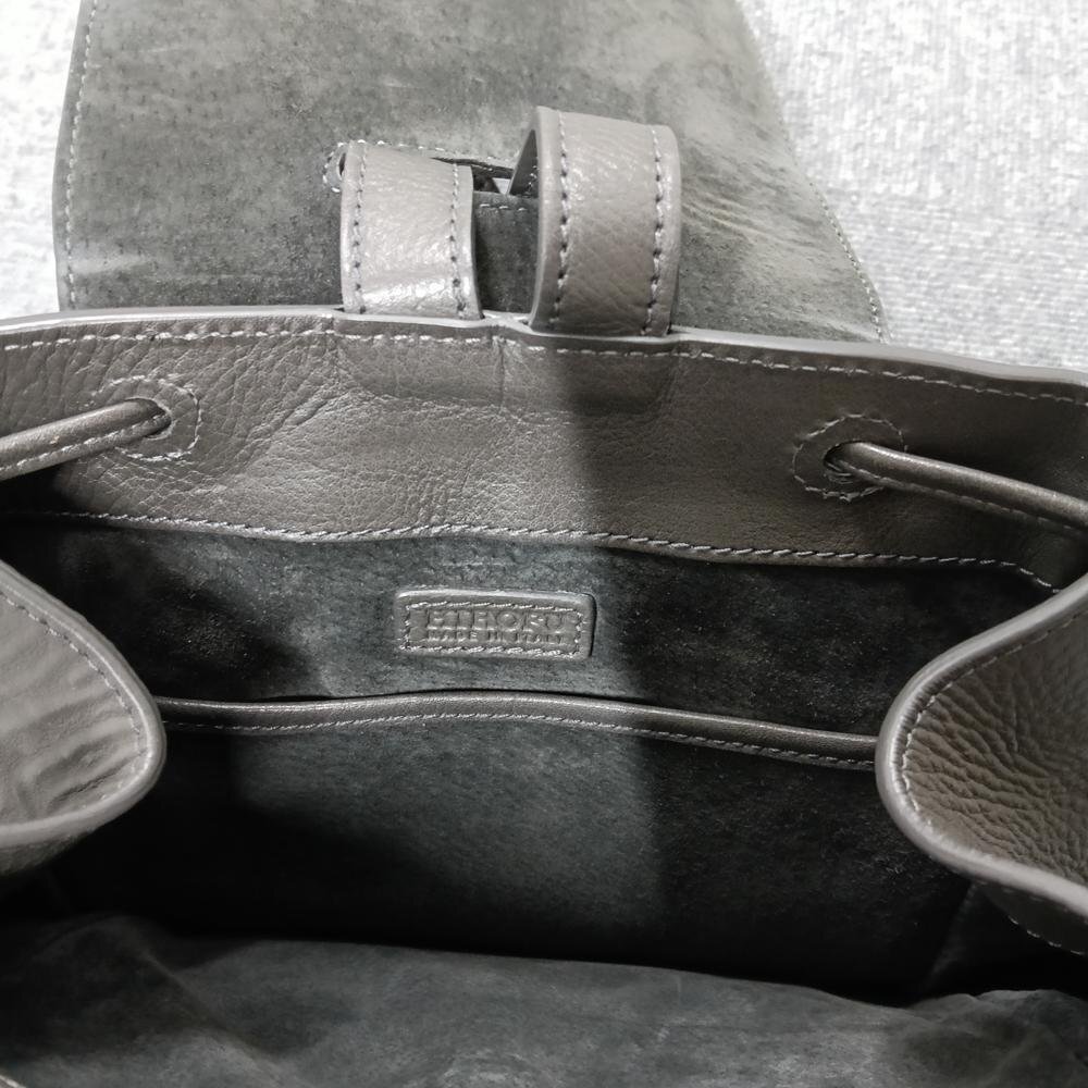 HIROFU ヒロフ グレー レザー バックパック リュックサック 3356590_画像4