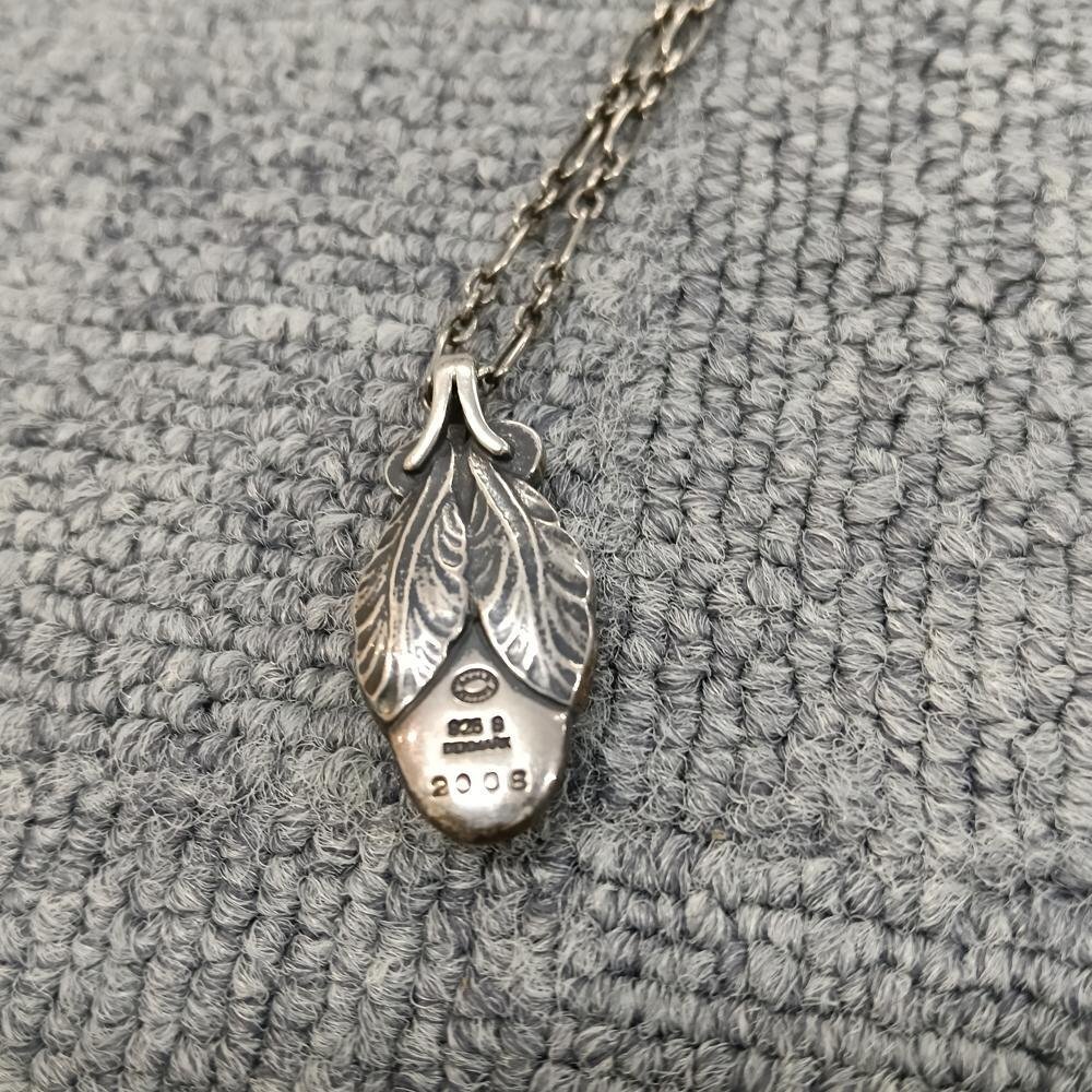 Georg Jensen ジョージ ジェンセン シルバー グリーン ネックレス 1635422_画像4