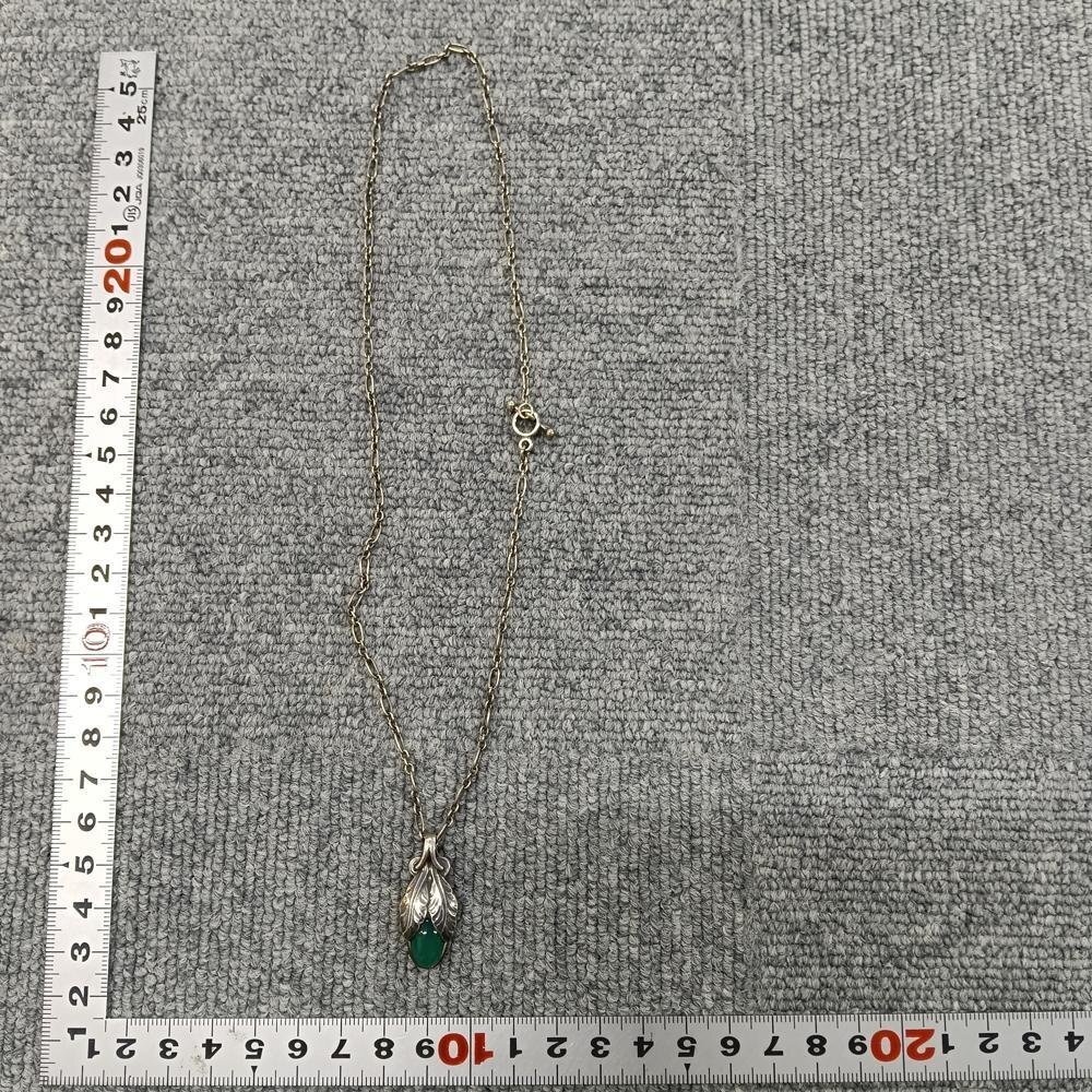 Georg Jensen ジョージ ジェンセン シルバー グリーン ネックレス 1635422_画像1