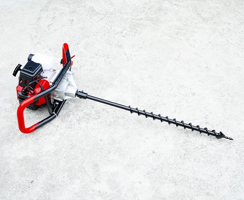 エンジン式 オーガ 穴掘り機 2サイクル 52cc ハイパワー!杭打ち 棒打ち 植樹 地面の穴開けに便利!オーガー 2ストローク アースドリル_画像2