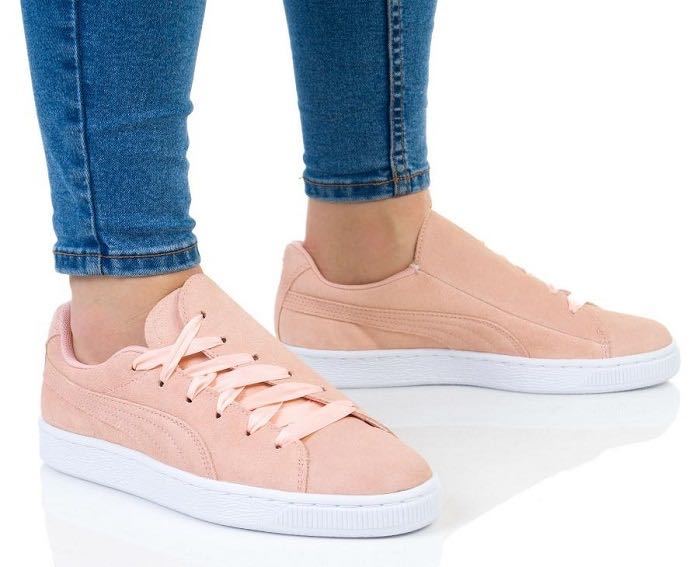 プーマ スエード クラッシュ 24.5cm ピンク系 上から見るとハート型 SUEDE CRUSH WNS レディース スニーカー キュート_画像3