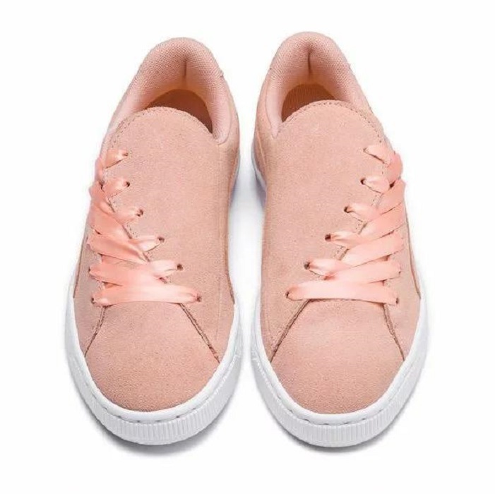 プーマ スエード クラッシュ 24.5cm ピンク系 上から見るとハート型 SUEDE CRUSH WNS レディース スニーカー キュート_画像8