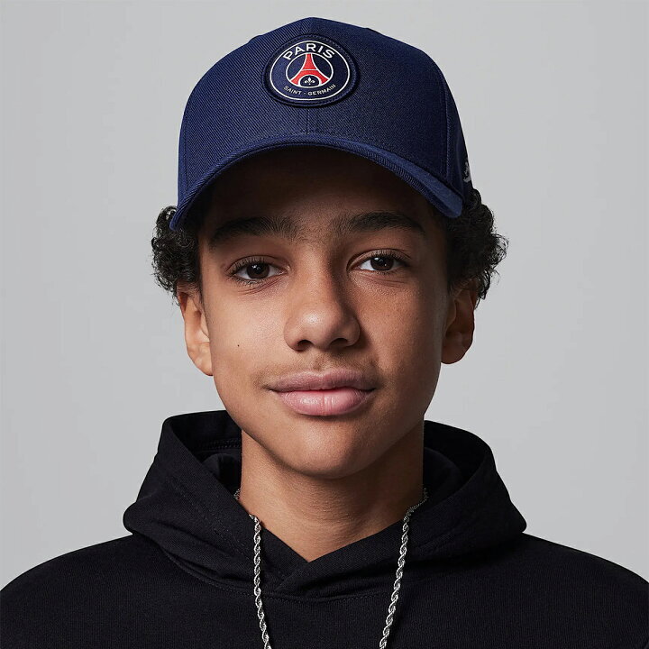 ナイキ ジョーダン パリサンジェルマン ジュニア キャップ ネイビー 紺 JORDAN PSG 子ども用 帽子 ワッペン 刺しゅう コラボ_画像1