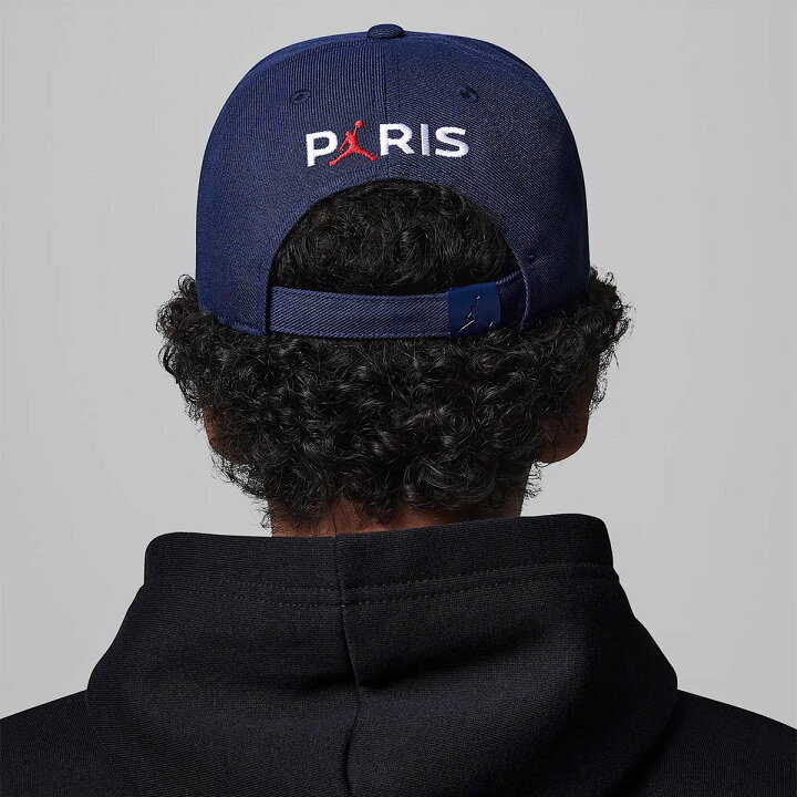 ナイキ ジョーダン パリサンジェルマン ジュニア キャップ ネイビー 紺 JORDAN PSG 子ども用 帽子 ワッペン 刺しゅう コラボ_画像2