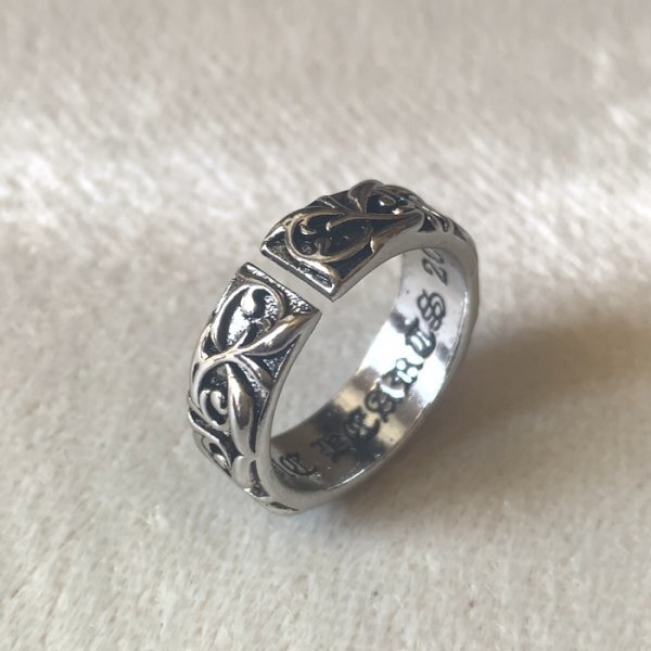 【新品未使用】【送料無料】シルバーリング メンズ アイビー 唐草 オープンリング C型 20号 調整可能 SILVER925_画像3