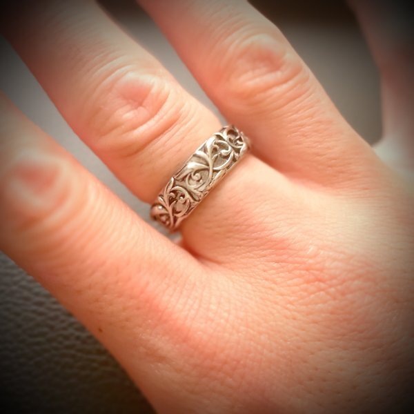 【新品未使用】【送料無料】シルバーリング メンズ アイビー 唐草 オープンリング C型 20号 調整可能 SILVER925_画像6
