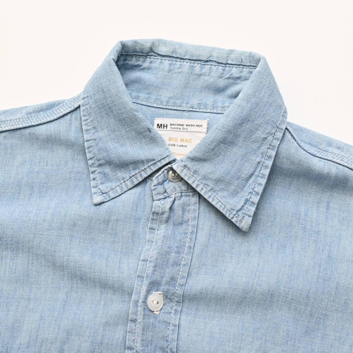 【ビンテージ】BIGMAC ビッグマック 長袖シャンブレーシャツ インディゴ ワークシャツ ヴィンテージ DA5378_画像3