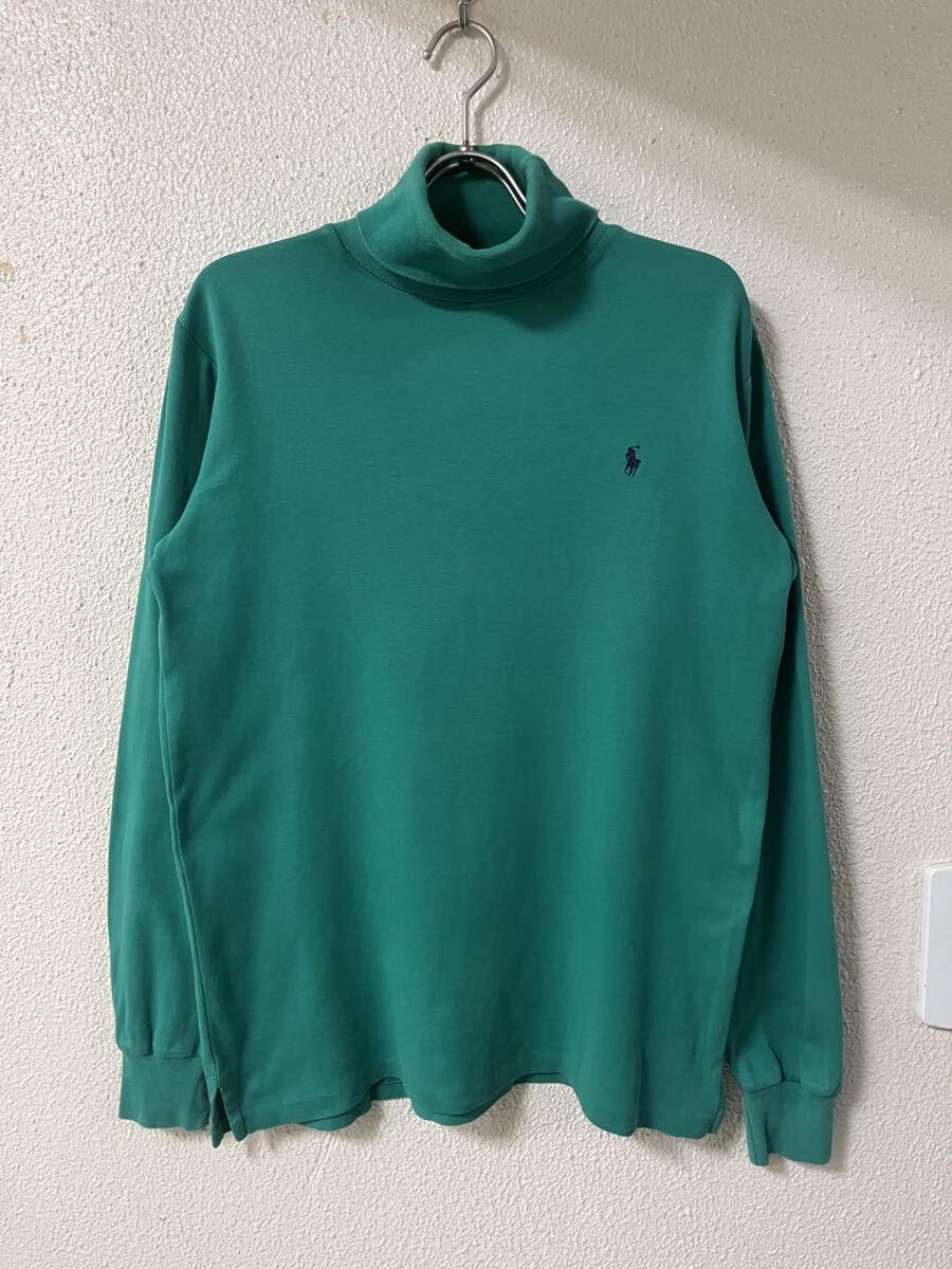 80〜90s Polo Ralph Lauren ポニー刺繍 タートルネック 長袖Tシャツ ロンT _画像2
