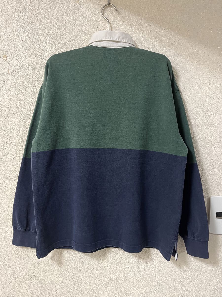 90s OLD GAP オールドギャップ コットン バイカラー ラガーシャツ 長袖 ポロシャツ_画像2