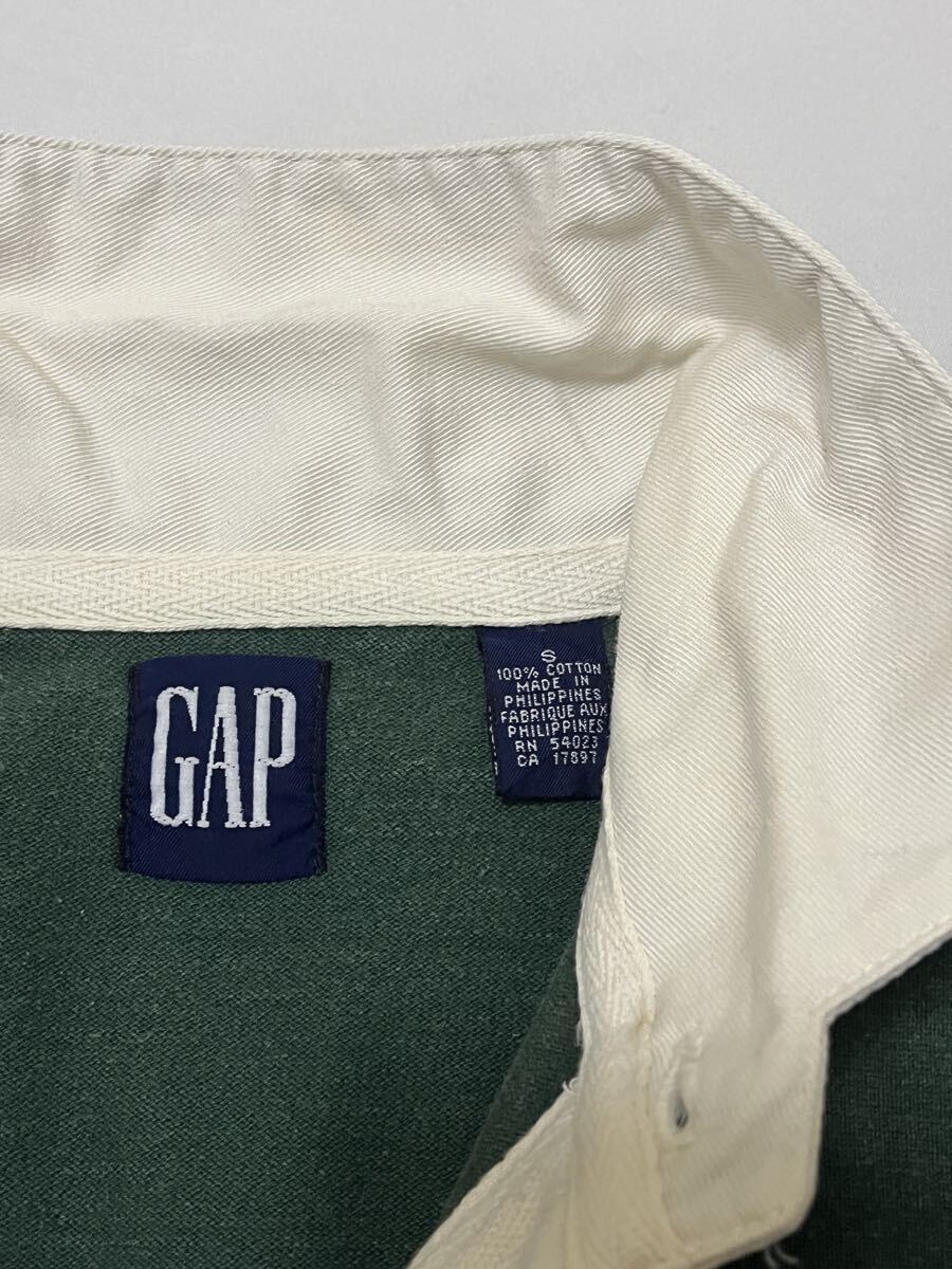 90s OLD GAP オールドギャップ コットン バイカラー ラガーシャツ 長袖 ポロシャツ_画像5