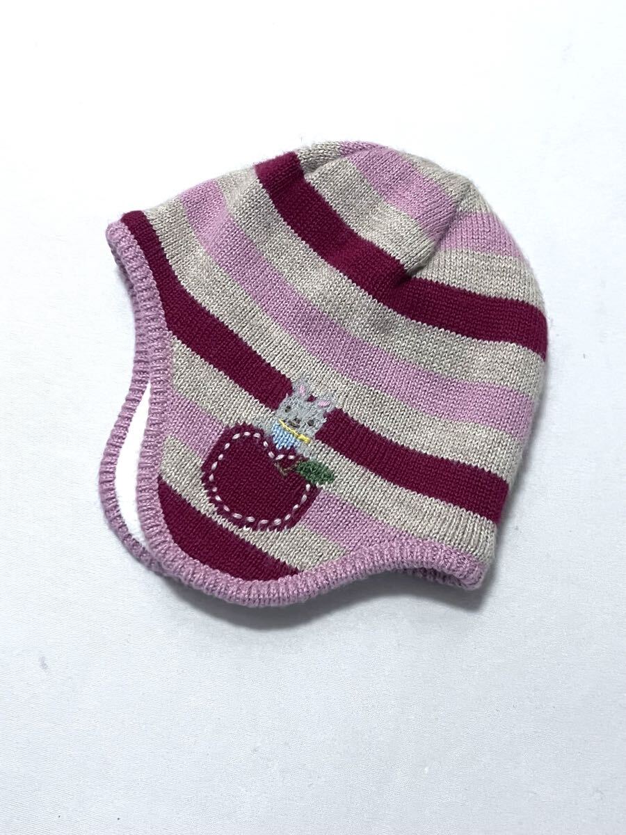 ファミリア familiar 刺繍入り 裏フリース アクリル ニット キャップ S_画像2