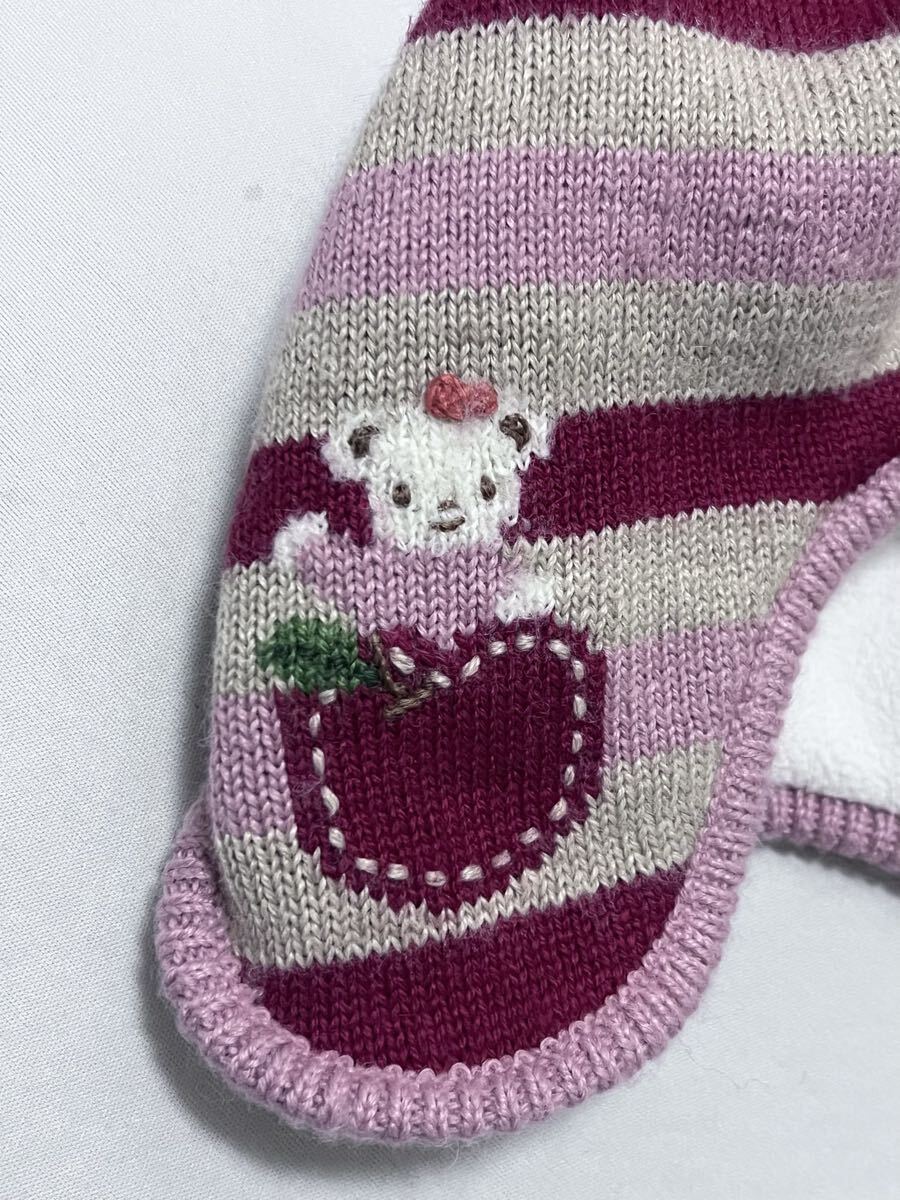 ファミリア familiar 刺繍入り 裏フリース アクリル ニット キャップ S_画像6
