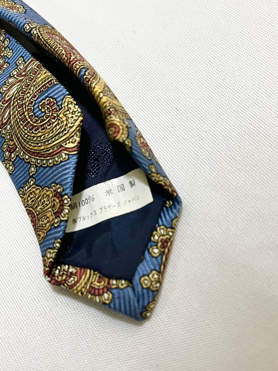 ほぼ未使用 USA製 BROOKS BROTHERS ブルックスブラザーズ ペイズリー柄 シルク ネクタイ_画像6