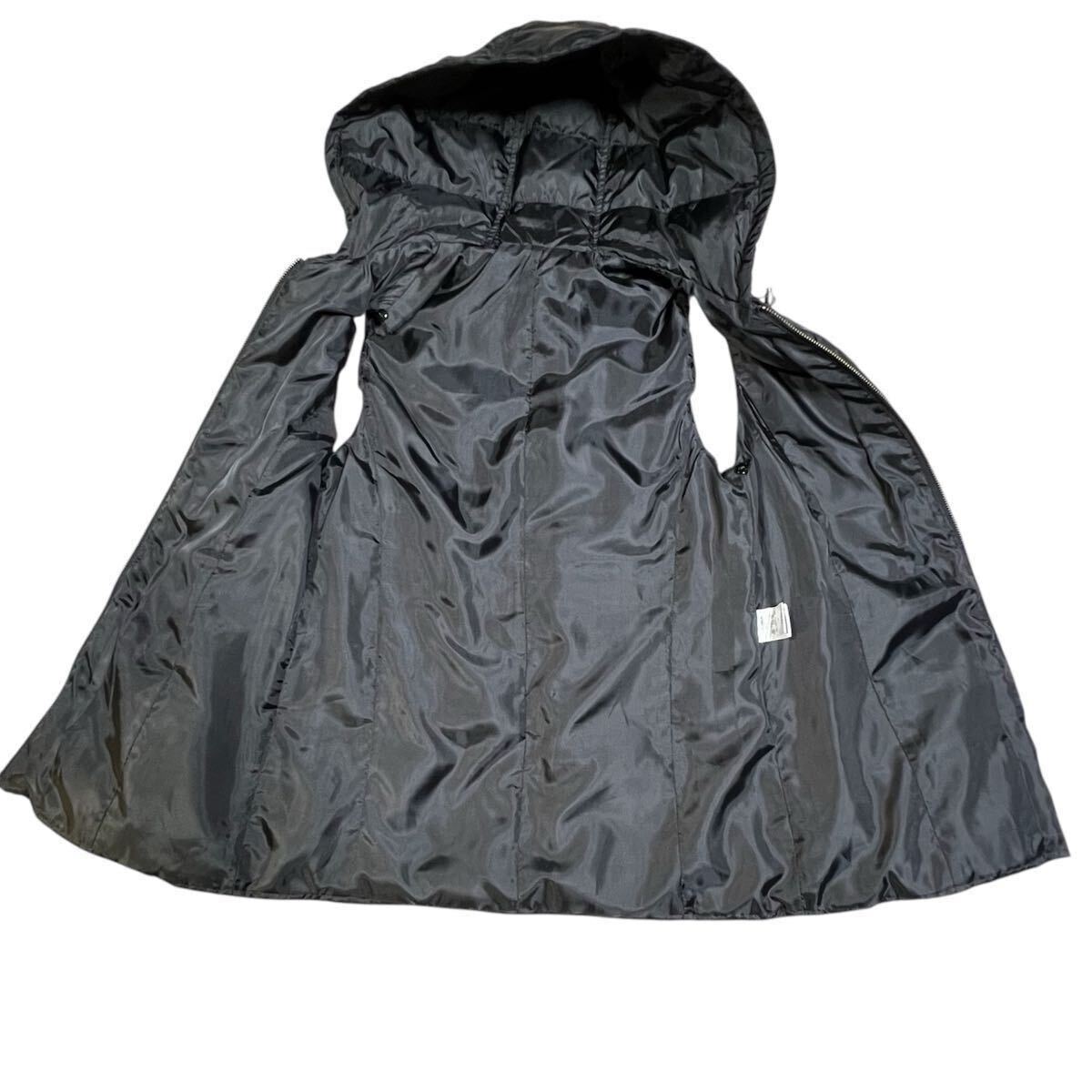 【未使用級】元町ゼラール/Zelal 3way フードダウンベストライナー付き ノーカラーラムレザー ロングコート11AR (L程)レディース/羊革 _画像6