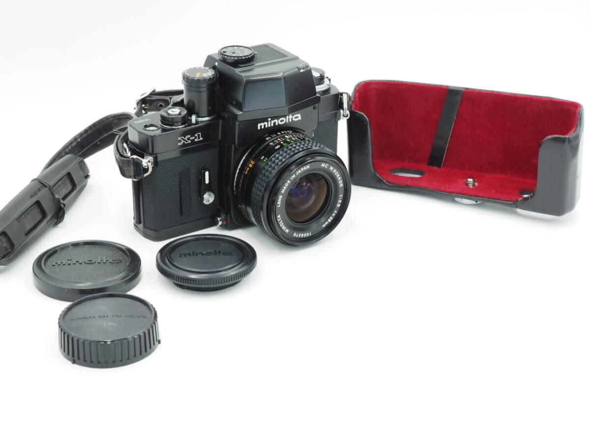 minolta / ミノルタ / X-1 / MINOLTA MC W.ROKKOR 28mm F3.5 / レンズ前キャップ , カメラケース (下部のみ) 付き【GA04】_画像1