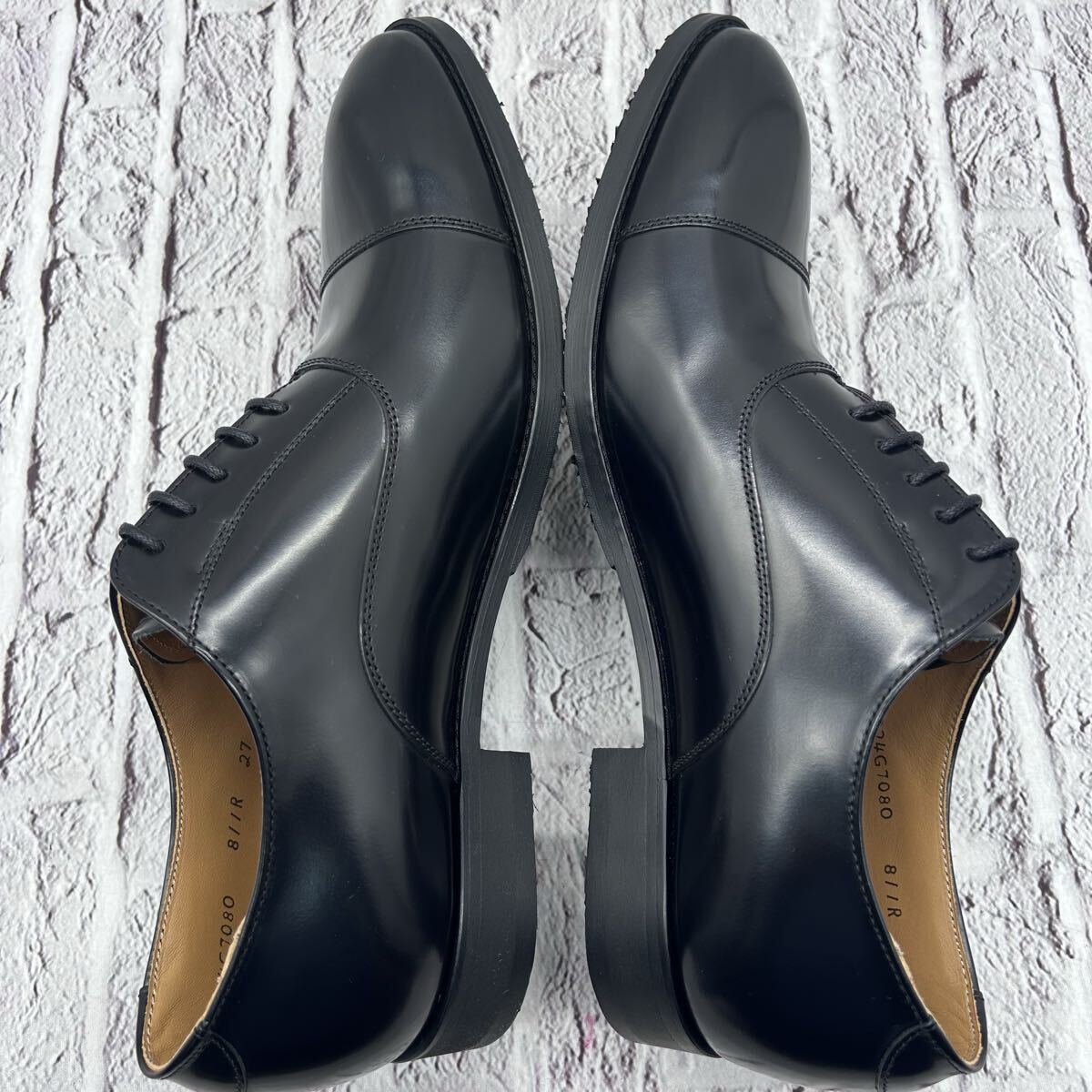 新品同様【未使用 】REGAL リーガル 811R ビジネスシューズ ストレートチップ 27㎝ ブラック 雪道対応ソール 革靴 ドレス 内羽根 冠婚葬祭_画像4