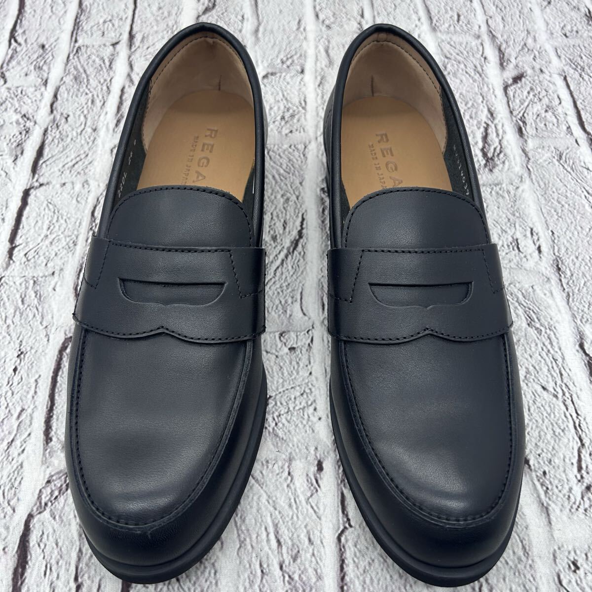 新品同様【未使用】REGAL リーガル 22DL コインローファー Uチップ 24㎝ ブラック 革靴 軽量 ビブラムソール ドレスシューズ ビジネス 本革_画像3