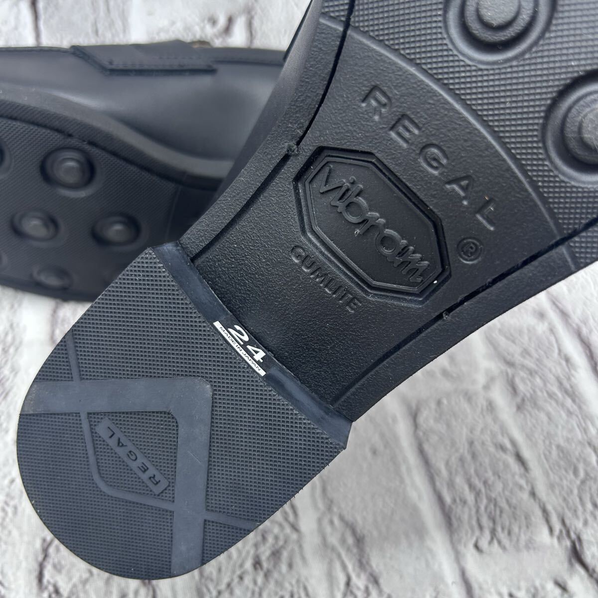 新品同様【未使用】REGAL リーガル 22DL コインローファー Uチップ 24㎝ ブラック 革靴 軽量 ビブラムソール ドレスシューズ ビジネス 本革_画像7