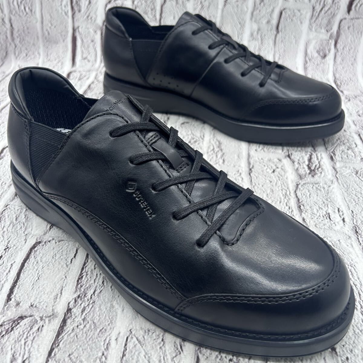 新品同様【未使用】REGAL Walker リーガルウォーカー 343W レザーシューズ 27㎝ 3E 幅広 ブラック GORE-TEX サイドゴア 革靴 スニーカー_画像2